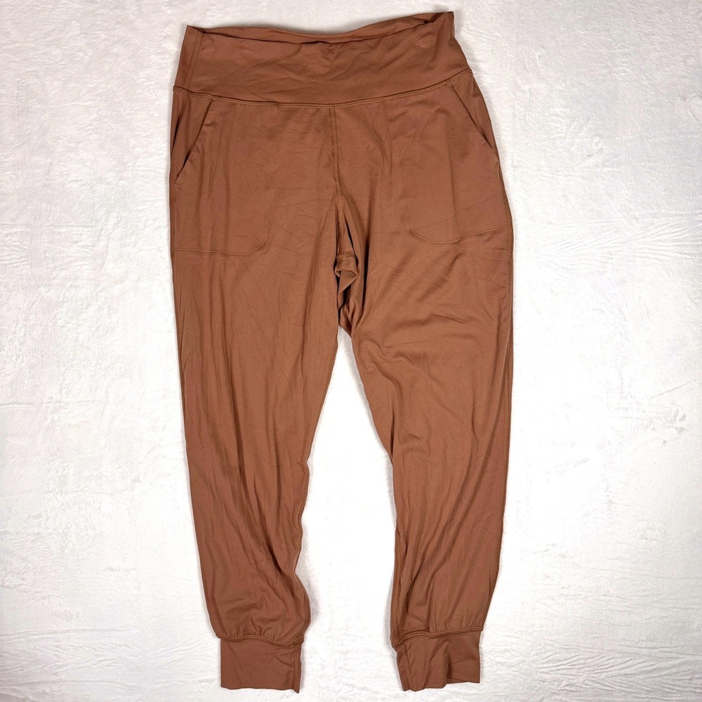 HAVEN WELL WITHIN Womens Brown Recycled Nylon Athleisure Jogger Pant SZ‎ L